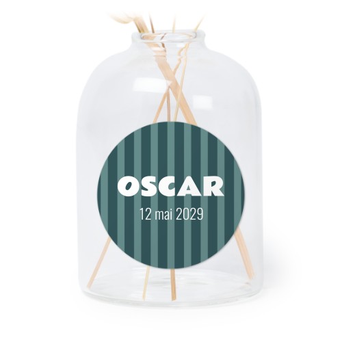 Petit vase verre transparent avec autocollant rond - Lot de 6 Petit vase verre transparent avec autocollant rond - Lot de 6