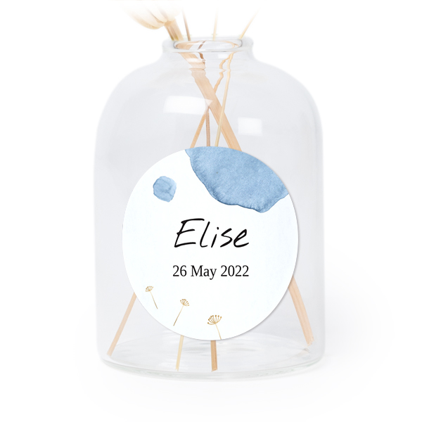 Petit vase verre transparent avec autocollant rond - Lot de 6 Petit vase verre transparent avec autocollant rond - Lot de 6