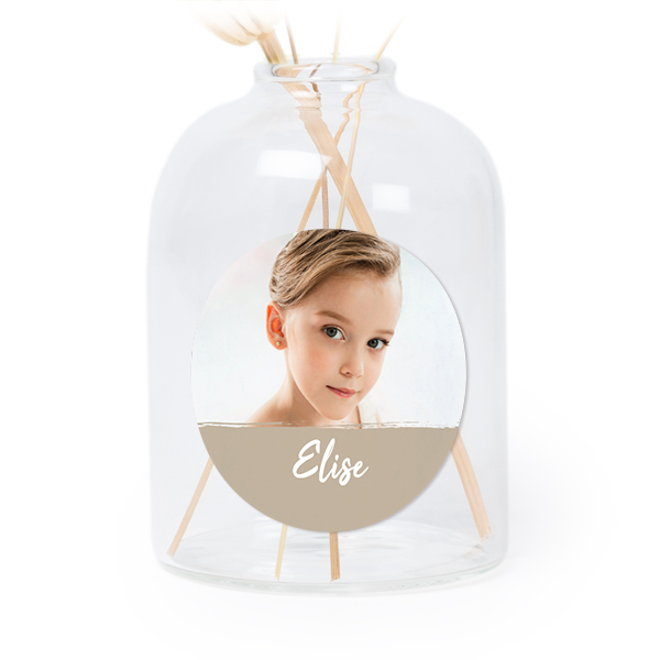 Petit vase verre transparent avec autocollant rond - Lot de 6 Petit vase verre transparent avec autocollant rond - Lot de 6