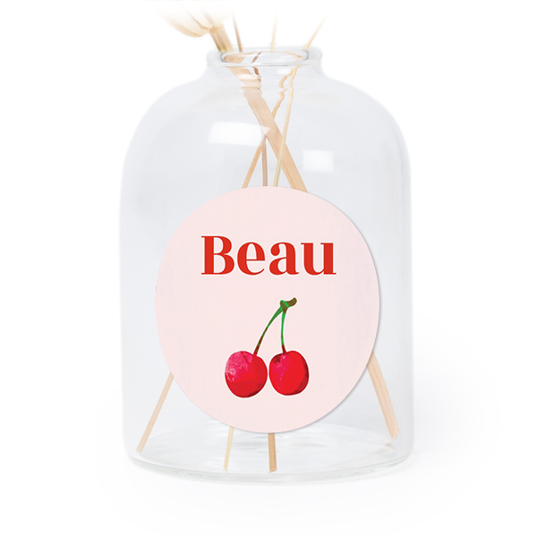 Personalised Clear Glass Vase with Round Stickers – Set of 6