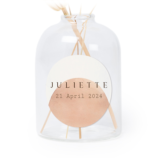 Petit vase verre transparent avec autocollant rond - Lot de 6 Petit vase verre transparent avec autocollant rond - Lot de 6