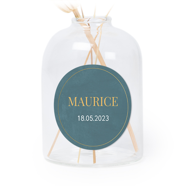 Petit vase verre transparent avec autocollant rond - Lot de 6 Petit vase verre transparent avec autocollant rond - Lot de 6