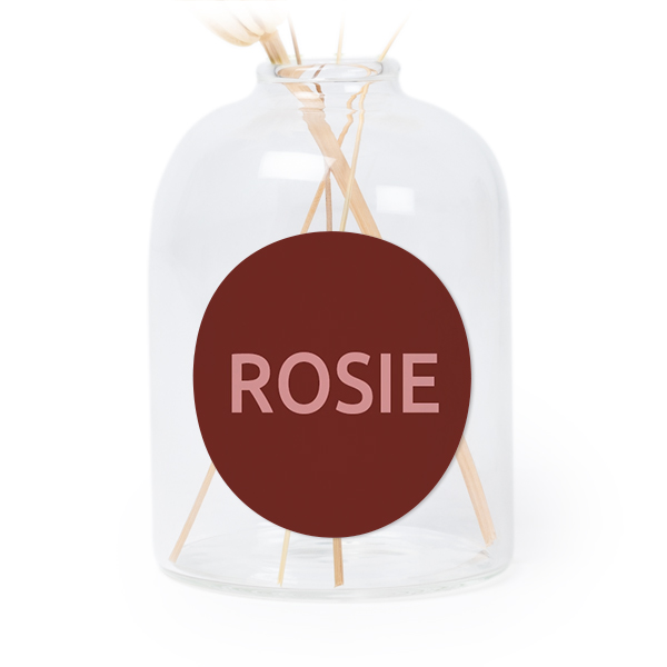 Petit vase verre transparent avec autocollant rond - Lot de 6 Petit vase verre transparent avec autocollant rond - Lot de 6