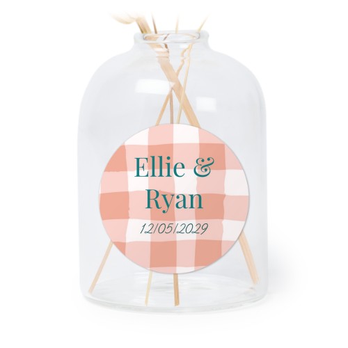 Petit vase verre transparent avec autocollant rond - Lot de 6 Petit vase verre transparent avec autocollant rond - Lot de 6