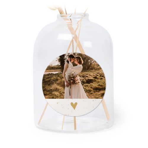 Glazen vaasjes doorzichtig met ronde sticker - set van 6 Glazen vaasjes doorzichtig met ronde sticker - set van 6