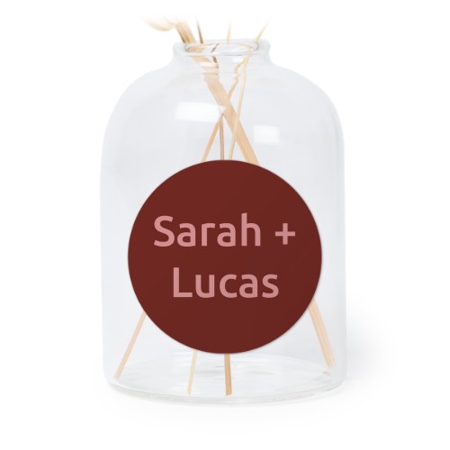 Personalised Clear Glass Vase with Round Stickers – Set of 6