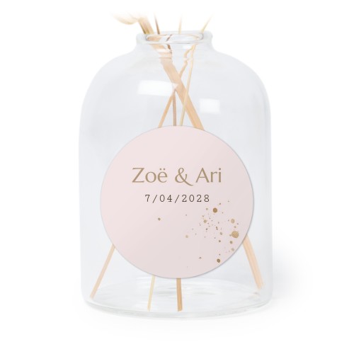 Petit vase verre transparent avec autocollant rond - Lot de 6 Petit vase verre transparent avec autocollant rond - Lot de 6