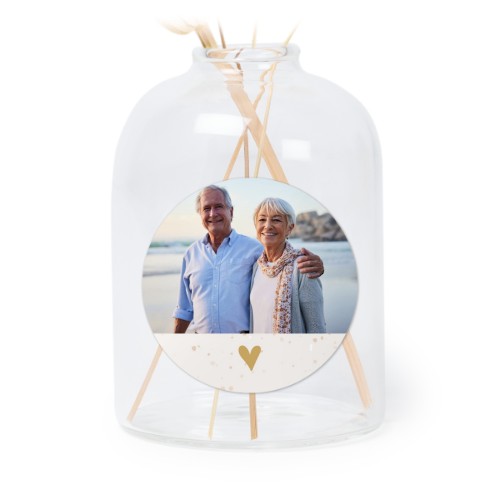 Glazen vaasjes doorzichtig met ronde sticker - set van 6 Glazen vaasjes doorzichtig met ronde sticker - set van 6