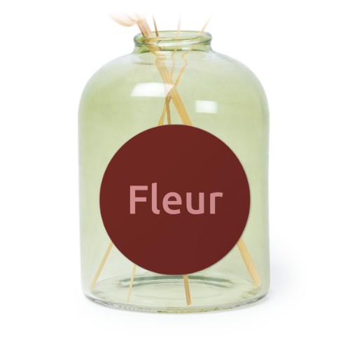 Personalised Green Glass Vase with Round Stickers – Set of 6