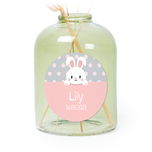 Små gröna vaser med runda klistermärken – 6 st