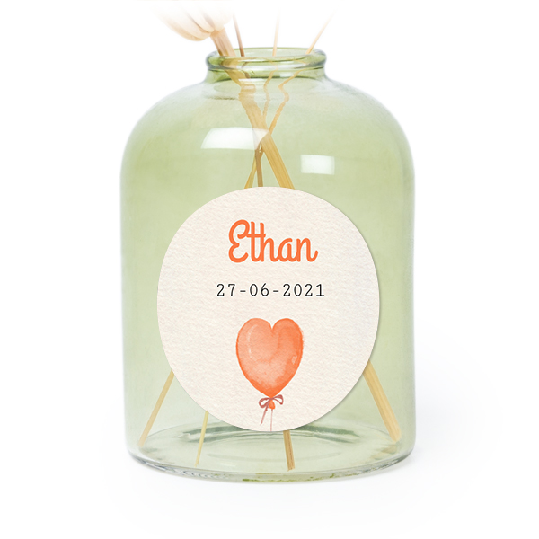 Små gröna vaser med runda klistermärken – 6 st