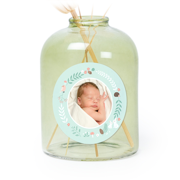 Små gröna vaser med runda klistermärken – 6 st