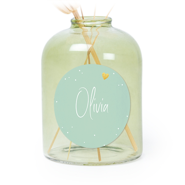 Gold Heart Dots - Text Only