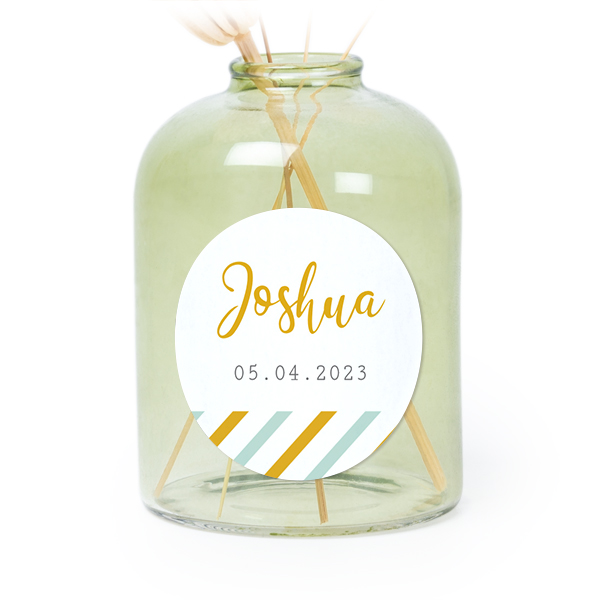 Små vaser grønn med runde klistermerker - 6 stk