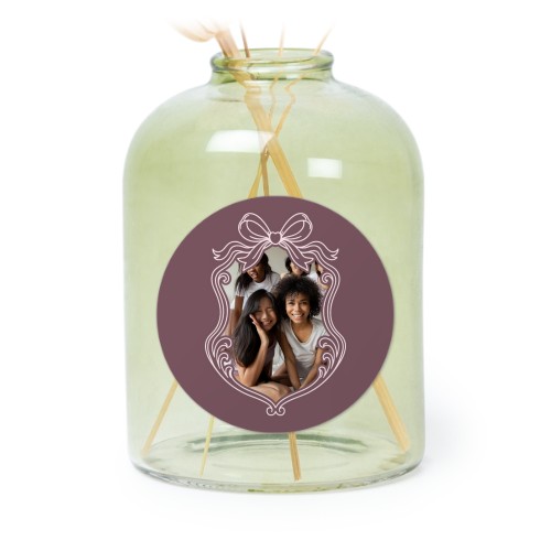 Personalised Green Glass Vase with Round Stickers – Set of 6