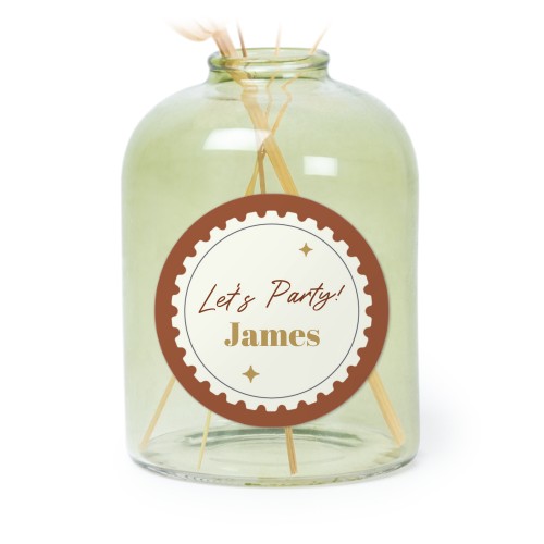 Personalised Green Glass Vase with Round Stickers – Set of 6 Personalised Green Glass Vase with Round Stickers – Set of 6