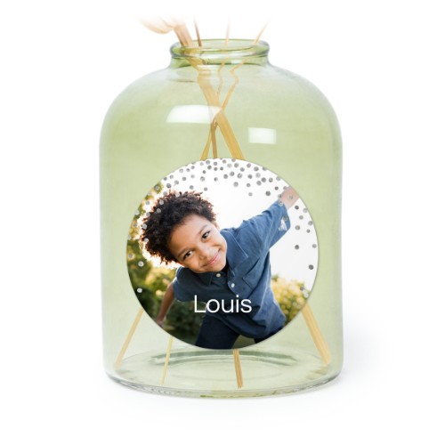 Små vaser grønn med runde klistermerker - 6 stk Små vaser grønn med runde klistermerker - 6 stk