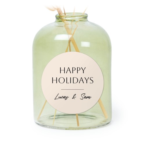 Mini-Glasvase grün mit Aufkleber Rund - 6 Stück Mini-Glasvase grün mit Aufkleber Rund - 6 Stück