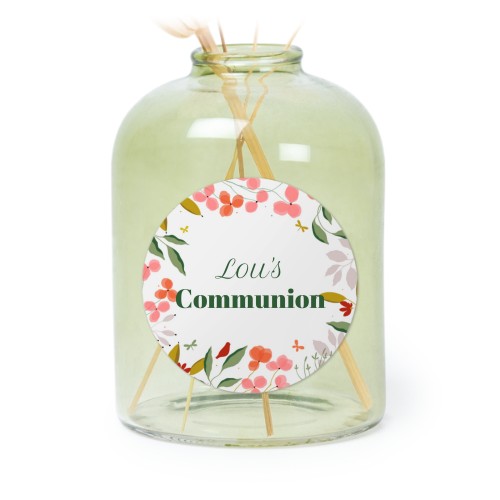 Små grønne vaser med runde klistermærker – 6 stk