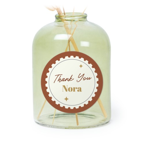 Små vaser grønn med runde klistermerker - 6 stk