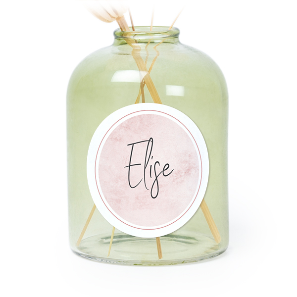 Petit vase verre vert avec autocollant rond - Lot de 6 Petit vase verre vert avec autocollant rond - Lot de 6