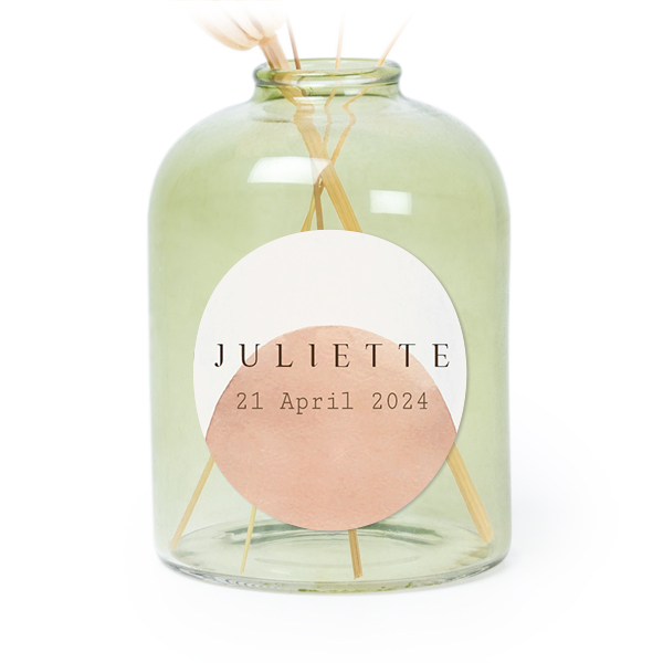 Petit vase verre vert avec autocollant rond - Lot de 6 Petit vase verre vert avec autocollant rond - Lot de 6
