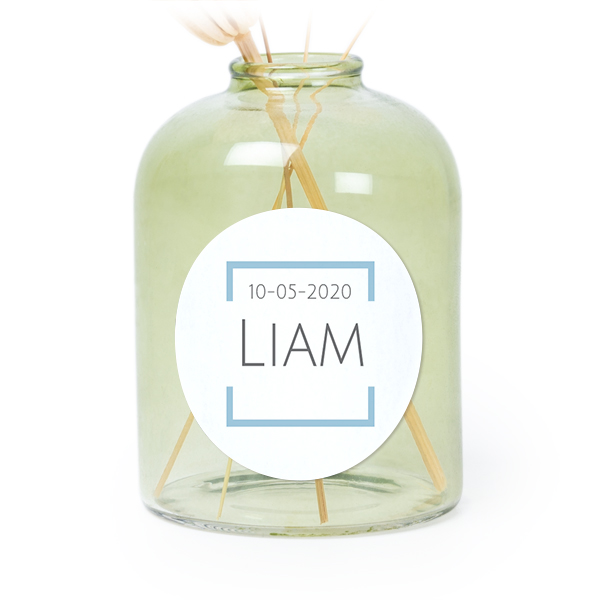 Petit vase verre vert avec autocollant rond - Lot de 6 Petit vase verre vert avec autocollant rond - Lot de 6