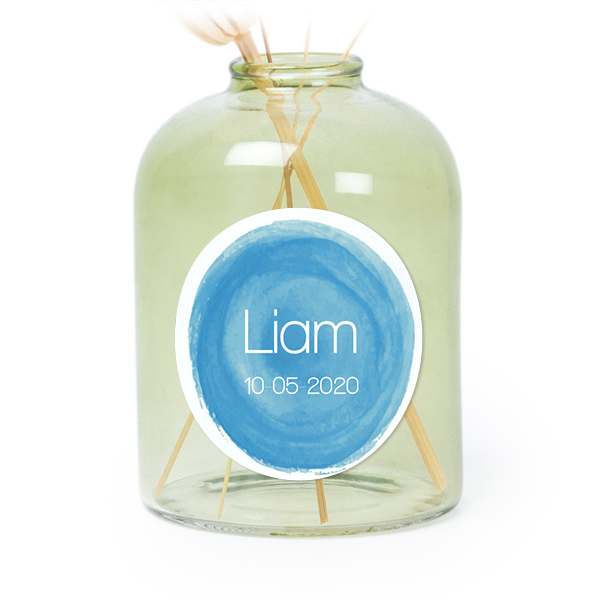 Små gröna vaser med runda klistermärken – 6 st