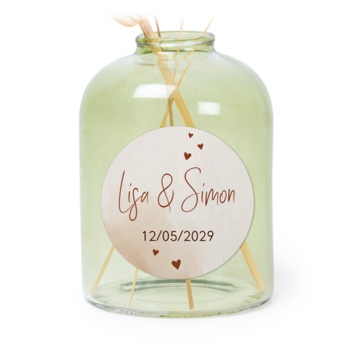 Personalised Green Glass Vase with Round Stickers – Set of 6 Personalised Green Glass Vase with Round Stickers – Set of 6