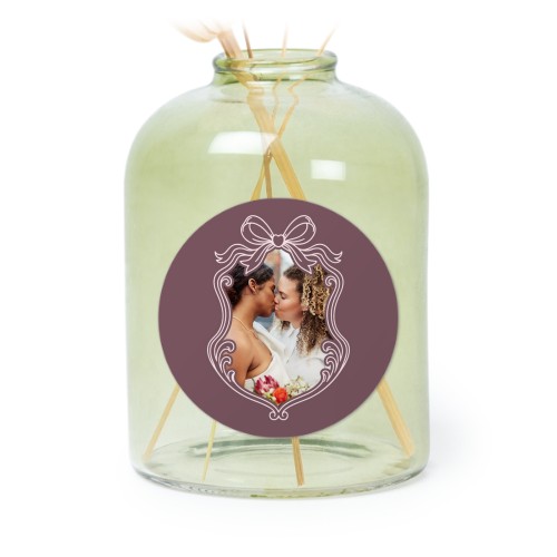 Petit vase verre vert avec autocollant rond - Lot de 6 Petit vase verre vert avec autocollant rond - Lot de 6