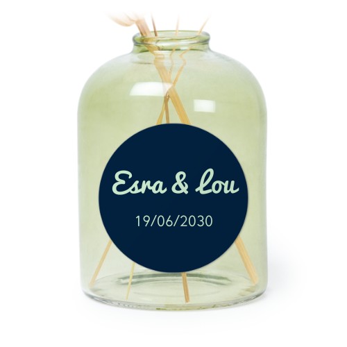 Små grønne vaser med runde klistermærker – 6 stk