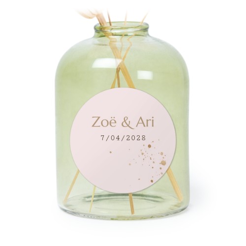 Petit vase verre vert avec autocollant rond - Lot de 6 Petit vase verre vert avec autocollant rond - Lot de 6