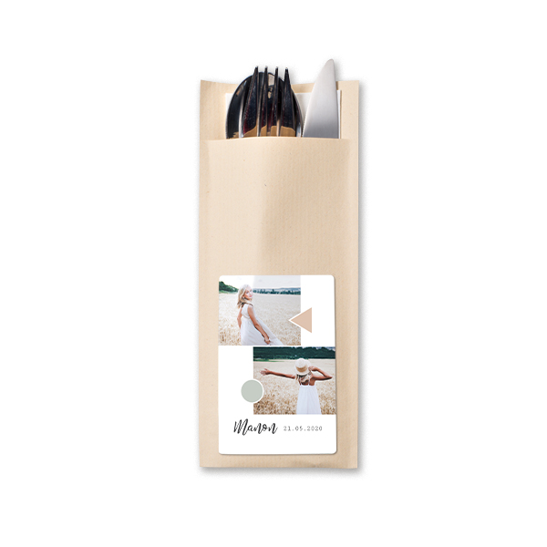 Cutlery envelope beige - set of 24