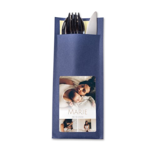 Cutlery envelope dark blue - set of 24