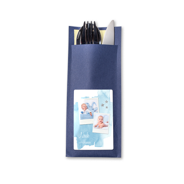 Cutlery envelope dark blue - set of 24