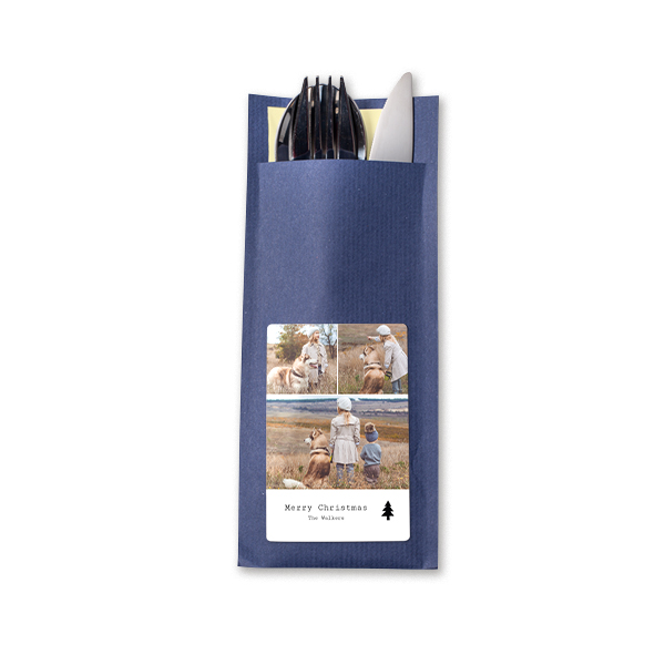 Cutlery envelope dark blue - set of 24