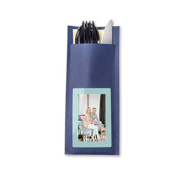 Cutlery envelope dark blue - set of 24