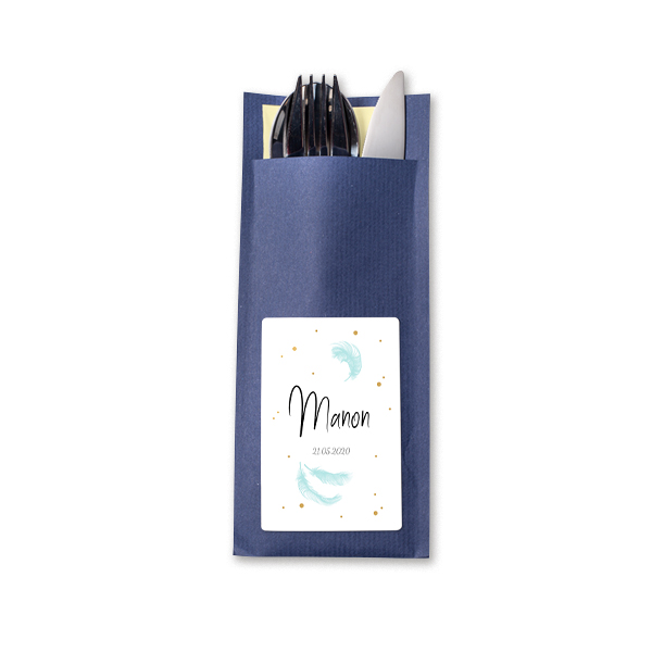 Cutlery envelope dark blue - set of 24