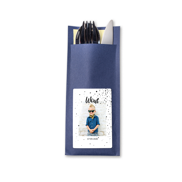 Cutlery envelope dark blue - set of 24