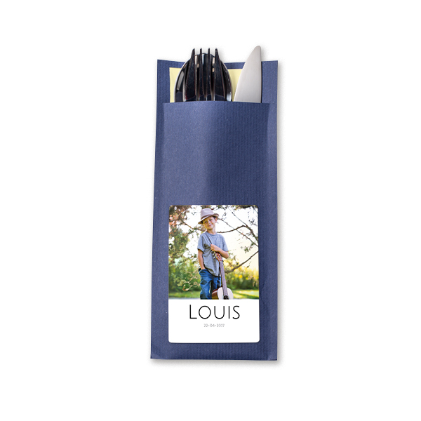 Cutlery envelope dark blue - set of 24