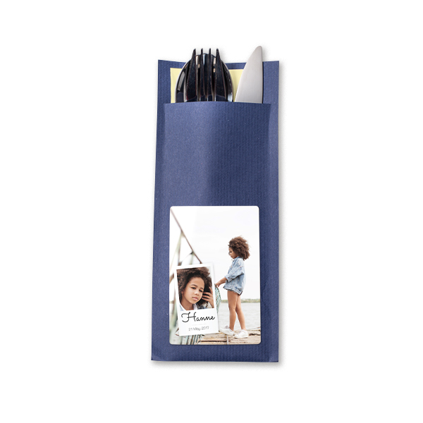 Cutlery envelope dark blue - set of 24