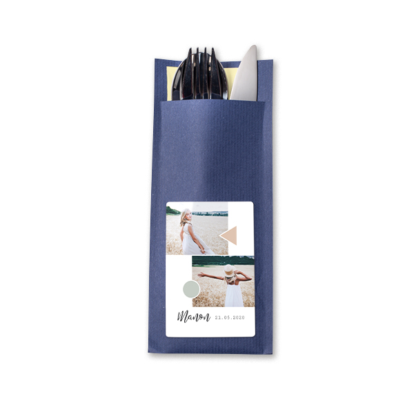 Cutlery envelope dark blue - set of 24