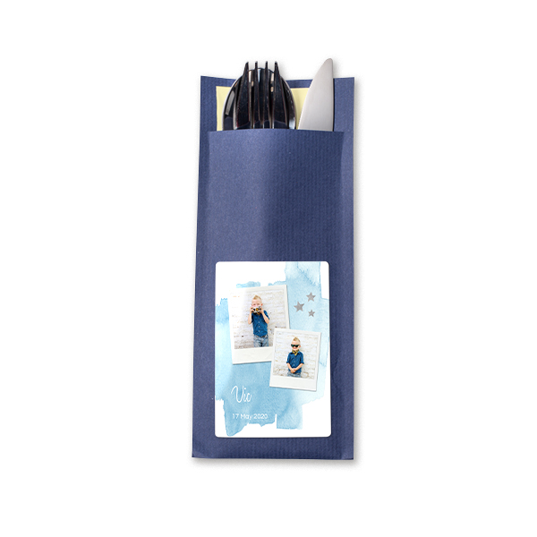 Cutlery envelope dark blue - set of 24