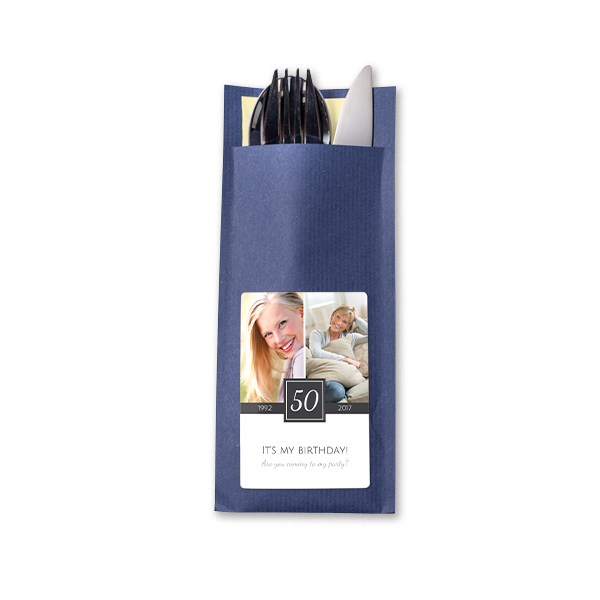 Cutlery envelope dark blue - set of 24