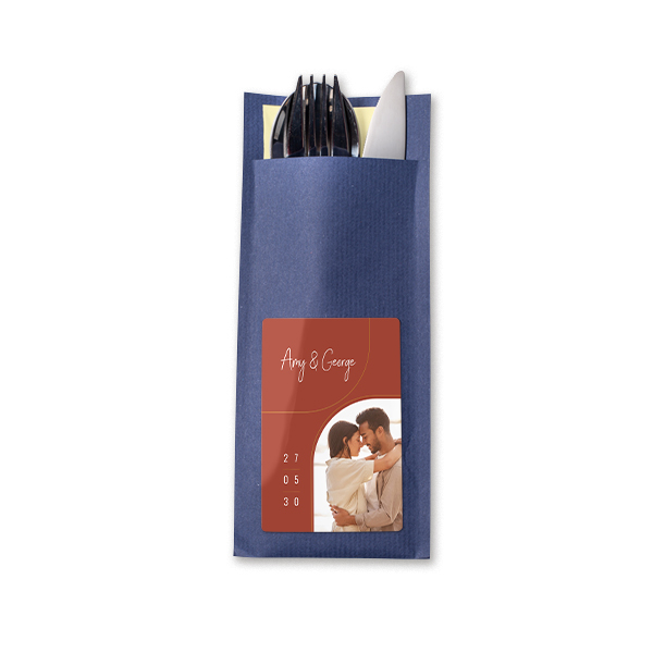 Cutlery envelope dark blue - set of 24