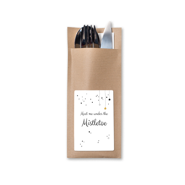 Cutlery envelope craft brown - set of 24