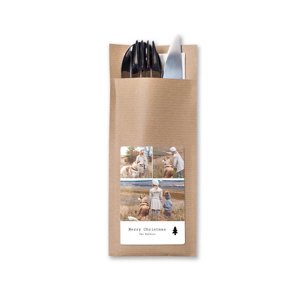 Cutlery envelope craft brown - set of 24