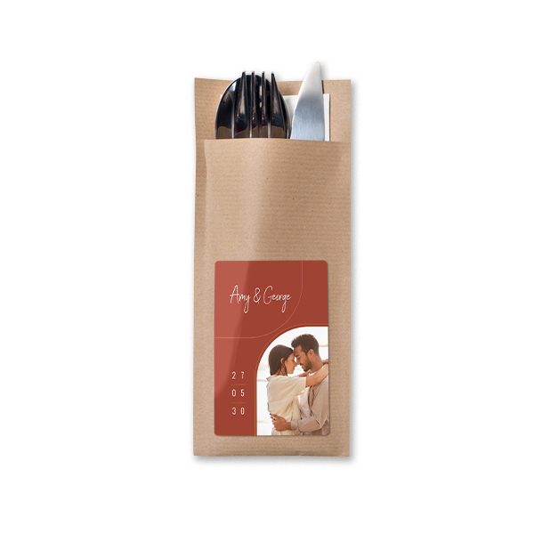 Cutlery envelope craft brown - set of 24