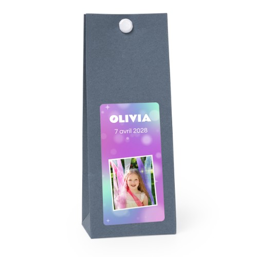 Sachet confiseur rectangle bleu lot de 12