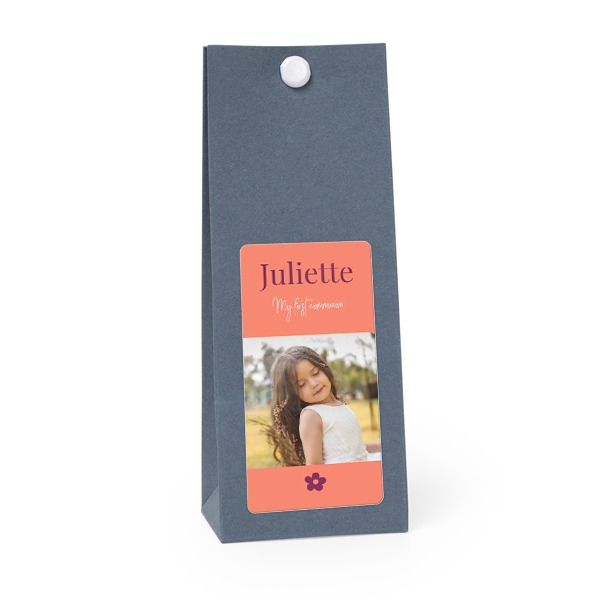 Sachet confiseur rectangle bleu lot de 12